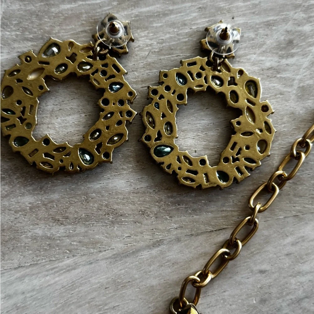 RARE J.Crew Multicolor Ombré Gem Necklace and matching earrings - Picture 6 of 7